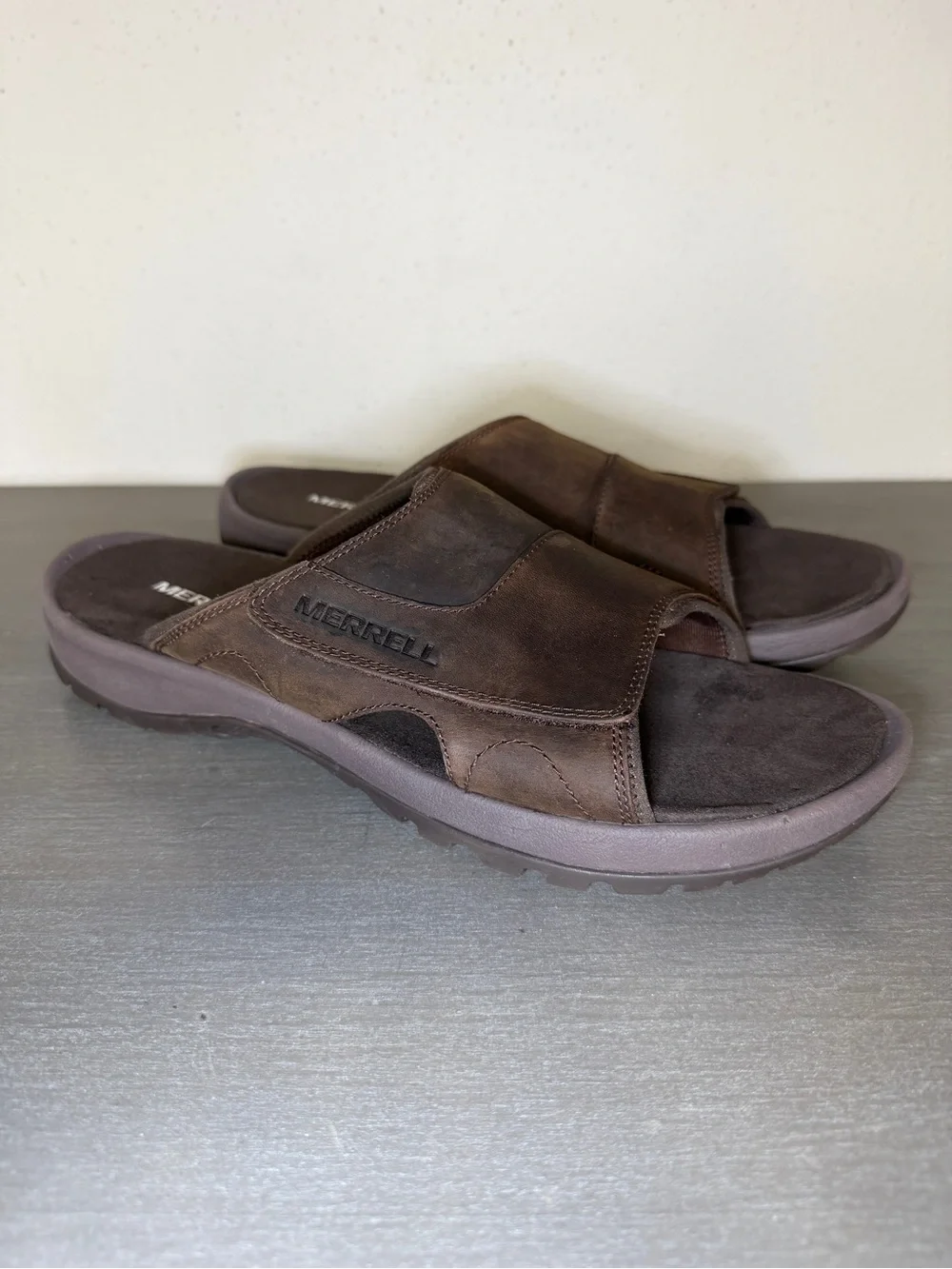 Merrell Sanspur 2 Leather Slide Sandals Comfort Performance Footwear Mens 12
